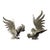 Set of 2 Vintage Silver Fighting Roosters For Sale