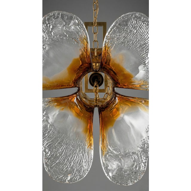 Mid-Century Modern Vintage Mid-Century Modern Italian Floreal Glass Tulip Chandelier For Sale - Image 3 of 9