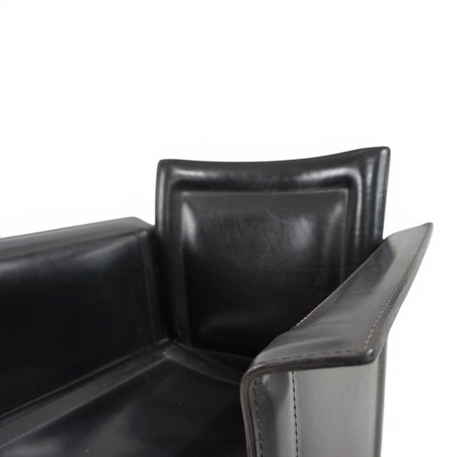 Arrben Solaria Chairs in Black Leather by Tito Agnoli for Arrben, 1970s, Set of 2 For Sale - Image 4 of 18