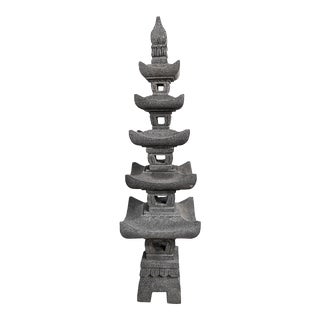 Vintage Lava Stone Garden Pagoda For Sale