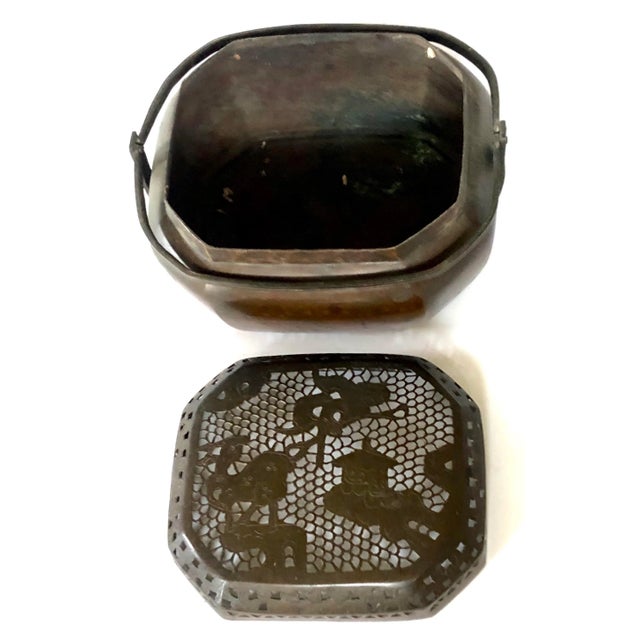 Antique Bronze Chinese Brazier or Hand Warmer For Sale - Image 4 of 7