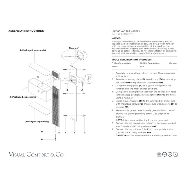Visual Comfort Anne-Marie Barton for Visual Comfort Signature Fumar 23" Tail Sconce in Ridged Tombac with Bouclé Shade For Sale - Image 4 of 13