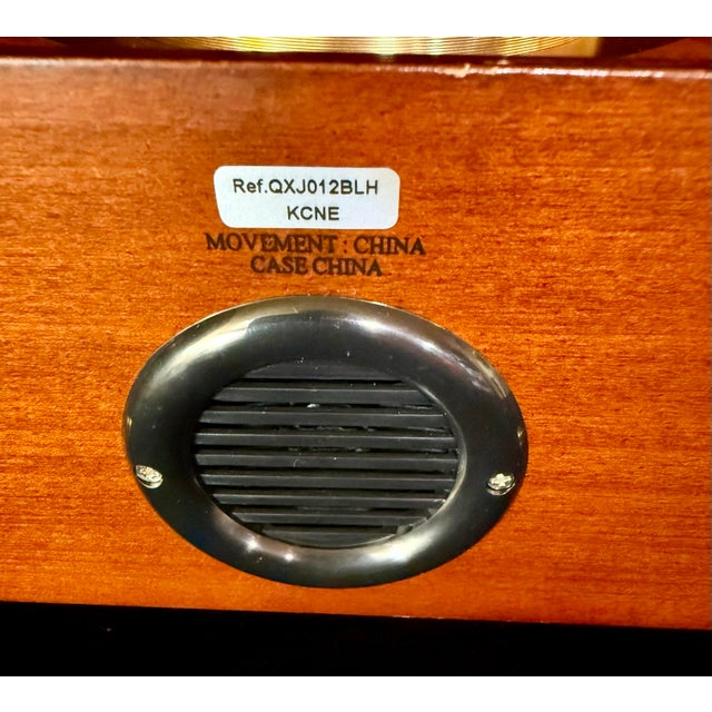 Burnt Umber Seiko Sayo Mantle Clock For Sale - Image 8 of 9