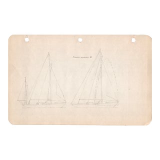 1940s Maine Marine Architectural Drawing on Paper For Sale