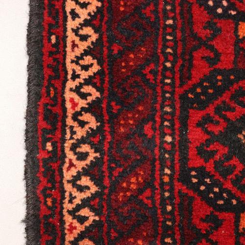 Red Middle Eastern Bukhara Rug in Wool For Sale - Image 8 of 11