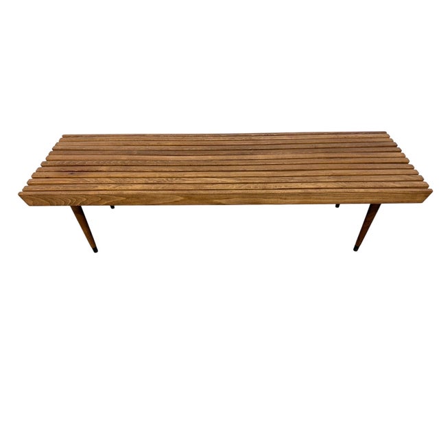 Mid-Century Modern Walnut Slatted Coffee Table For Sale In Philadelphia - Image 6 of 6