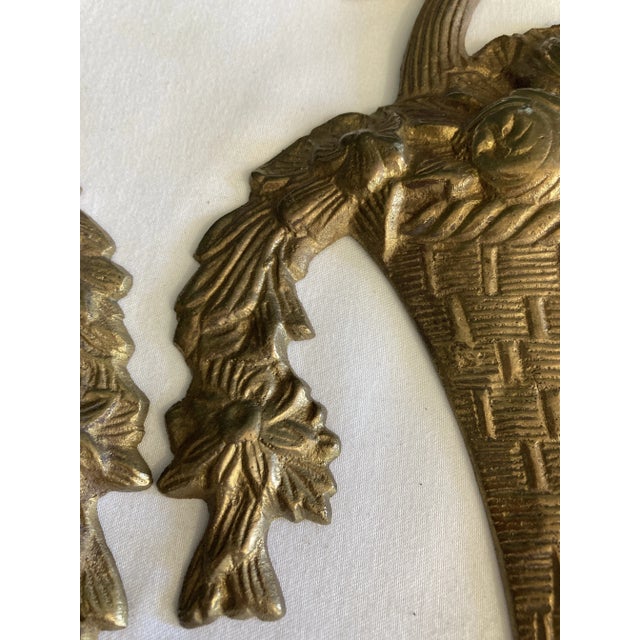 Vintage Brass Basket Wall Decor, Set of 2 For Sale In Oklahoma City - Image 6 of 9