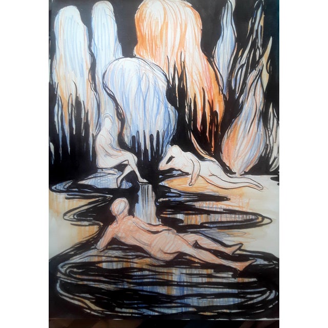 Issaeva-Agenos, Composition, 2024, Pencil & Ink on Paper For Sale