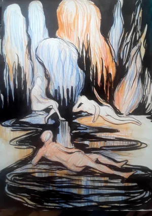 Issaeva-Agenos, Composition, 2024, Pencil & Ink on Paper