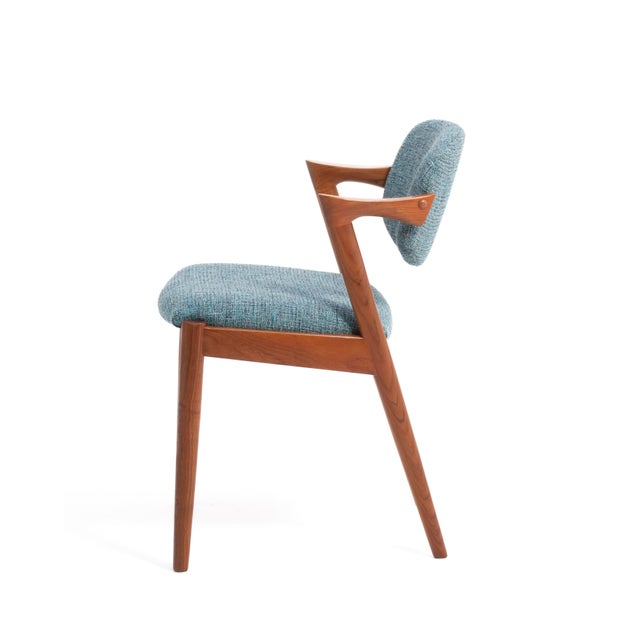 Kai Kristiansen Model 42 Dining Chairs Denmark 1960s Knoll Fabric a Set of 4 For Sale - Image 9 of 13