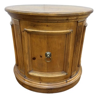Ethan Allen Tuscan Oval Cabinet Drum Table For Sale