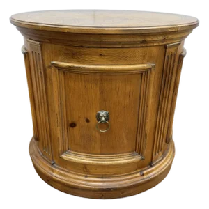 Ethan Allen Tuscan Oval Cabinet Drum Table