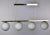 Metal New Italian Fixture With 4 Pale Taupe Globes on Horizontal Brass Bar For Sale - Image 7 of 12