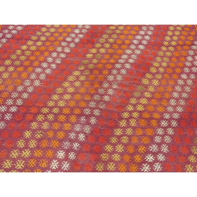 1960s 1960s Vintage Turkish Handmade Kilim Rug - 69"x117" For Sale - Image 5 of 12