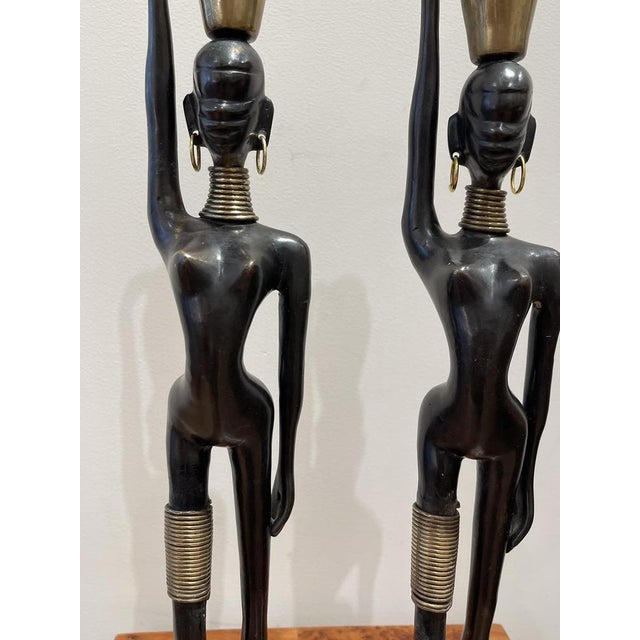 Water Carriers Statuettes attributed to Karl Hagenauer, 1970s, Set of 2 For Sale - Image 10 of 12