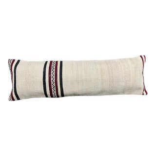 Turkish Hemp Pillow Cushion Natural Beige Black Cushion Cover 14x45 For Sale