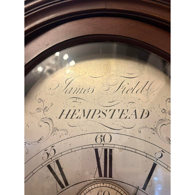 Antique Georgian Mahogany 8 Day Longcase Clock by James Field of Hempstead, 1785 For Sale - Image 12 of 17