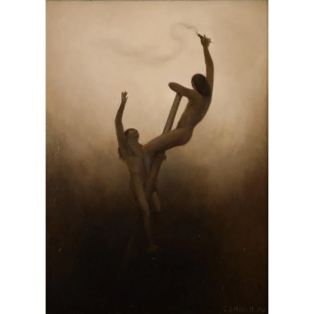 Charles Jacob Hittell - Native American Legends -#1 Original Oil Painting 1911 Biography Charles Hittell was known for his...