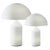 White Atollo Glass Table Lamps by Vico Magistretti for Oluce, Set of 2 For Sale - Image 8 of 8
