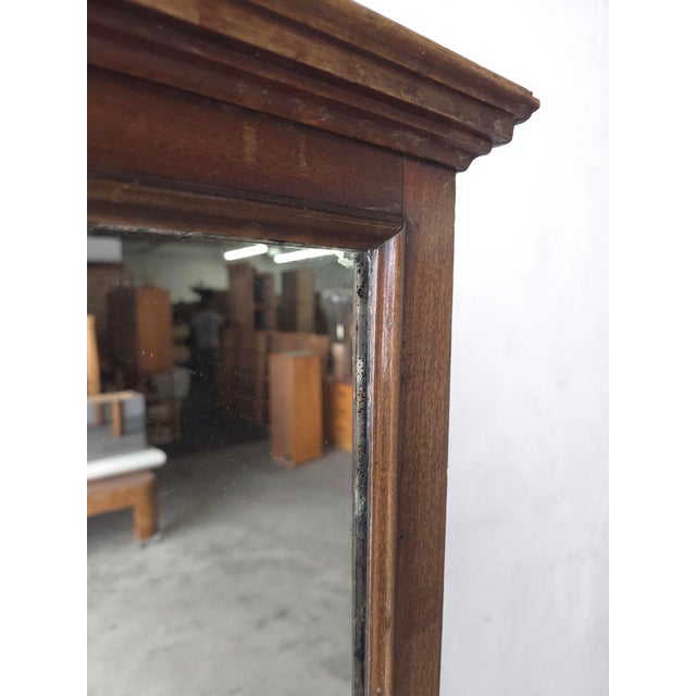 Brown Antique European Style Standing Wood Dressing Floor Mirror For Sale - Image 8 of 8