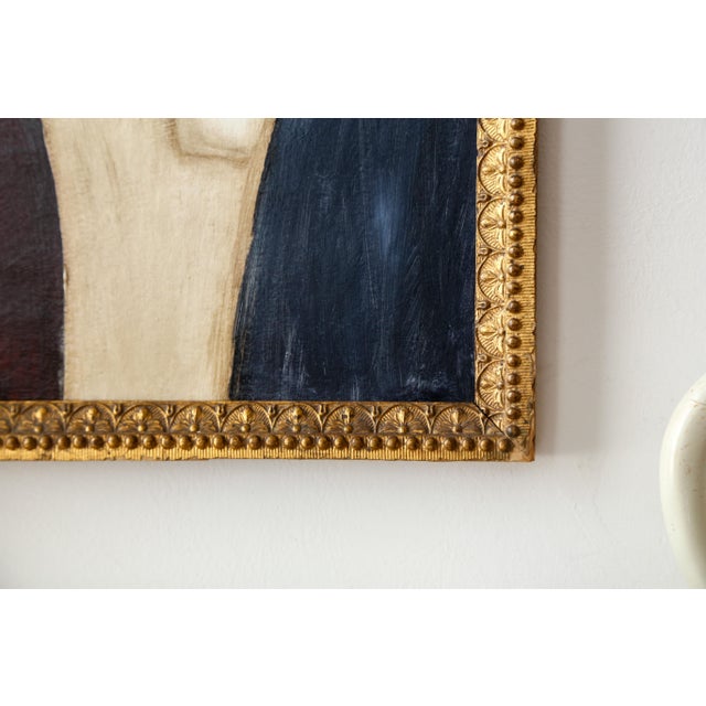 Original Framed Abstract Painting in Antique Gold Frame For Sale - Image 10 of 14