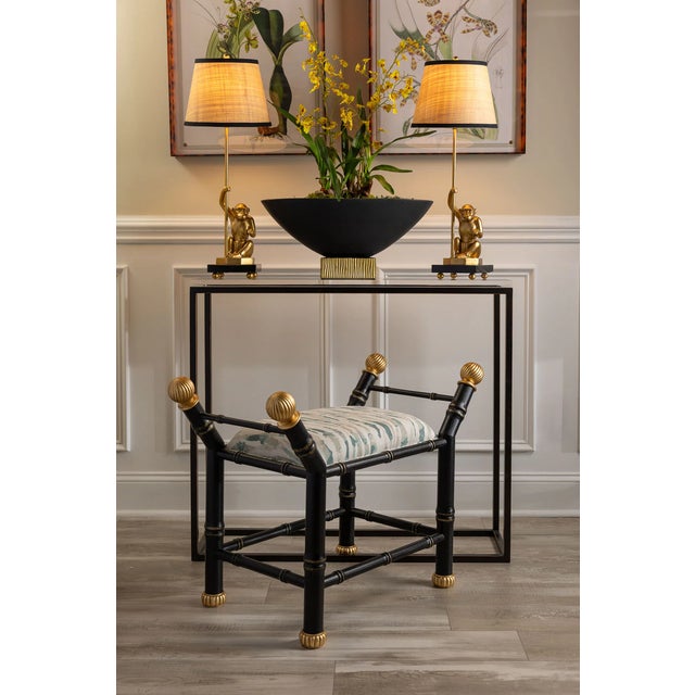 Boca Black Wildcrest Moss Bamboo Bench For Sale In Chicago - Image 6 of 8