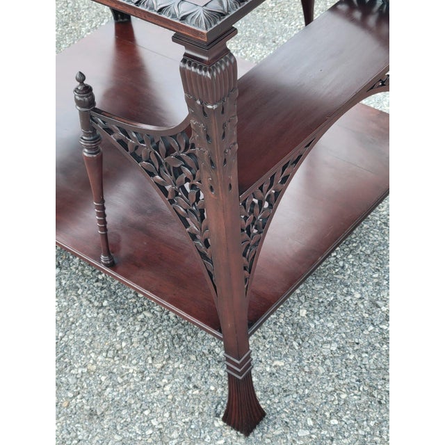 Great 19th Century English Mahogany Detail Carved Center Table. For Sale - Image 11 of 16