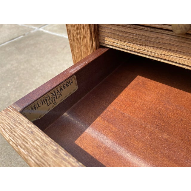 Mid Century Modern Bleached Solid Wood Coffee Table With Pull Out Tray For Sale - Image 12 of 12