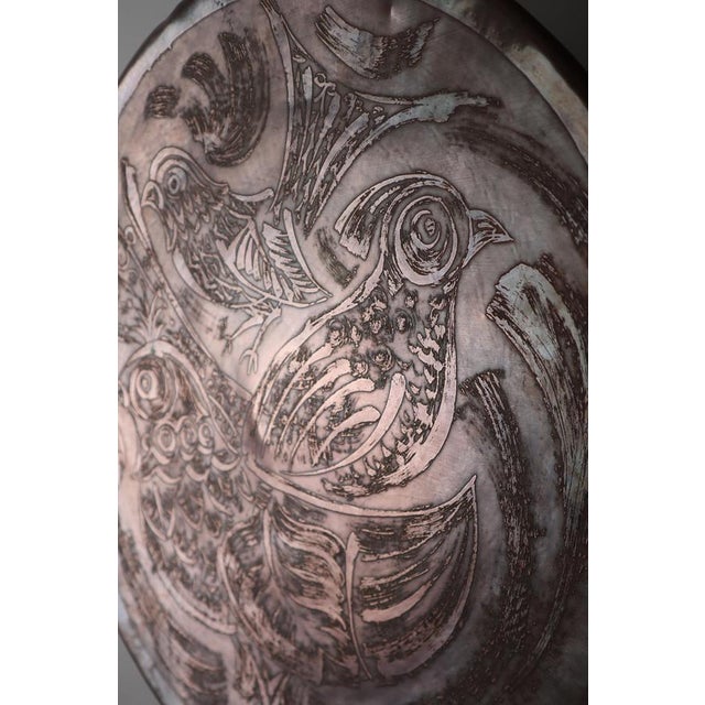 Scandinavian Copper Aurora Wall Light with Birds Motif attributed to Bjørn Wiinblad, Denmark, 1950s For Sale - Image 9 of 14