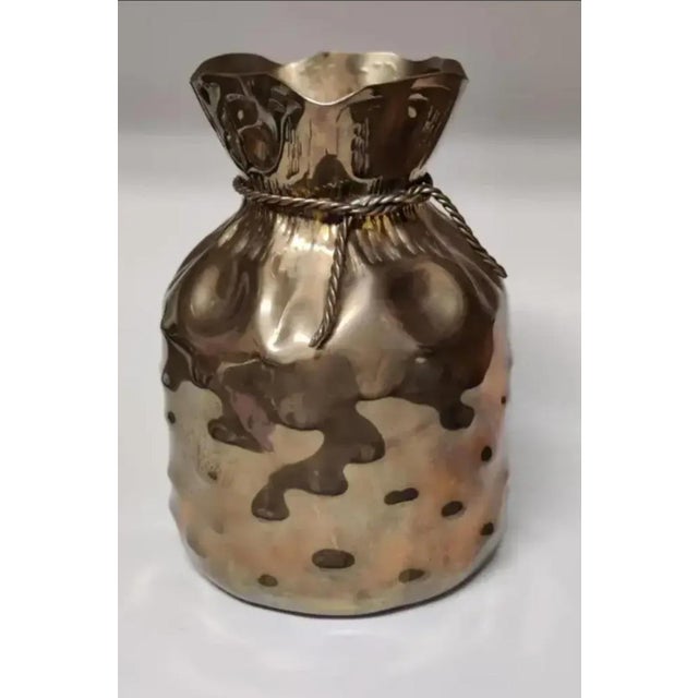 Art Deco Sarreid Ltd. Brass Money Sack Cachepot, Circa 1980s For Sale - Image 3 of 8