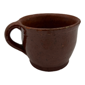A Very Nice Antique Folk Art Pennsylvania Redware Mug, Circa 1850s'