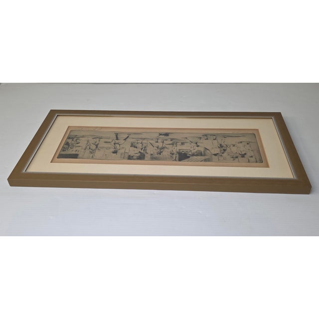 1930 Signed Richard Bloos “Altmarkt” German Market Scene Etching, Framed For Sale - Image 9 of 10