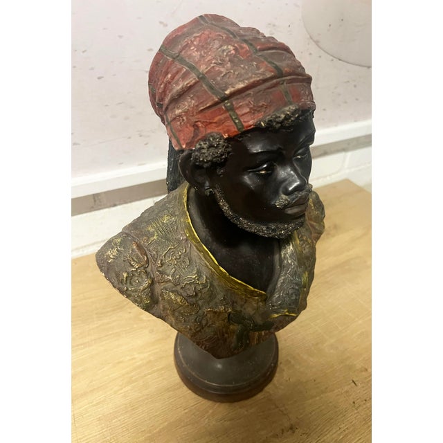 Rustic European Austrian Blackamoor Sculptural Bust, 19th Century For Sale - Image 3 of 5