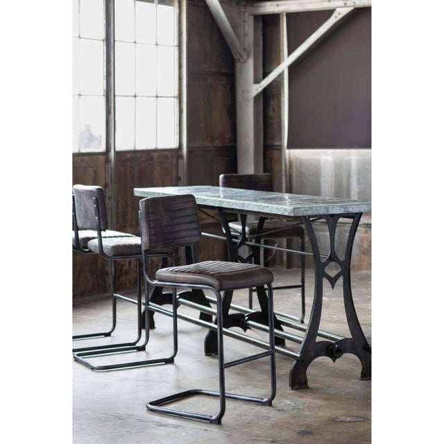 Traditional Regina Andrew Dylan Leather Bar Stool, Ebony - Set of 2 For Sale - Image 3 of 8