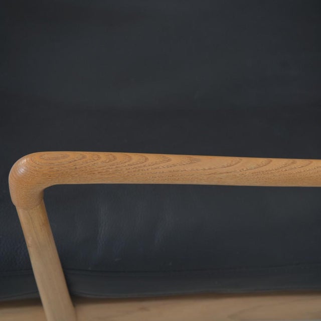 Animal Skin Vintage Colonial Chair in Ash and Black Leather by Ole Wanscher, 2000s For Sale - Image 7 of 14