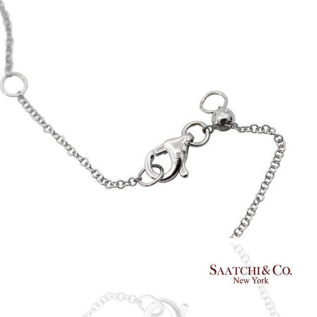 Metal 14k(585) White Gold Natural Diamond Adjustable by the Yard Necklace/Pendant For Sale - Image 7 of 12