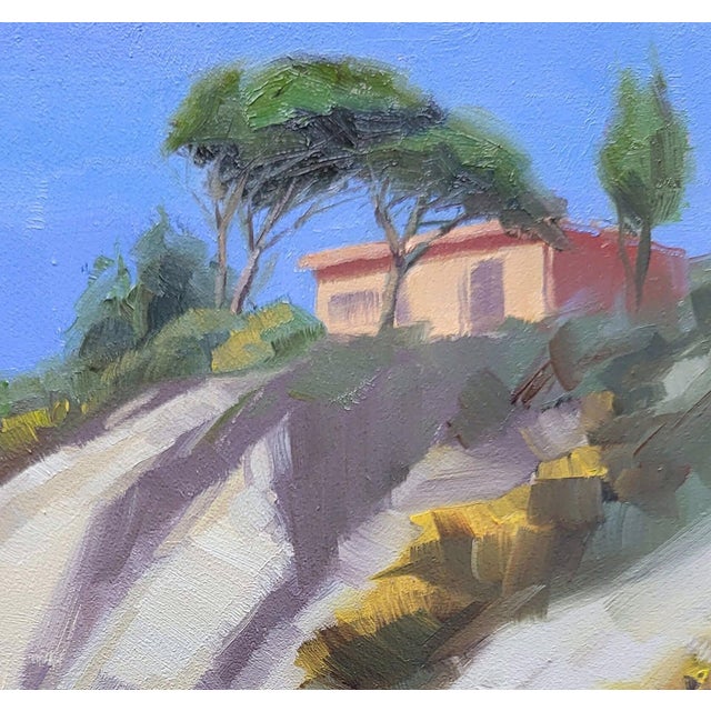 Early 21st Century Agrigento by Kirsten Savage | Oil on panel Landscape with a house on a hillside and trees. For Sale - Image 5 of 5