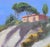Early 21st Century Agrigento by Kirsten Savage | Oil on panel Landscape with a house on a hillside and trees. For Sale - Image 5 of 5