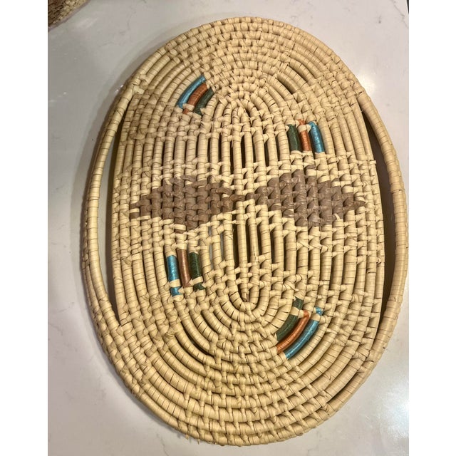 African Vintage Woven Basket With Fitted Lid and Handles For Sale - Image 3 of 9