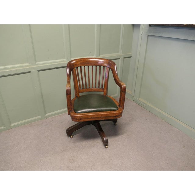 Art Deco Oak Desk Chair, 1910 For Sale - Image 3 of 8