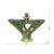Wide, wing-like arms sweep outward from a sculptural central column in this Tamegroute candle holder, its deep green glaze...