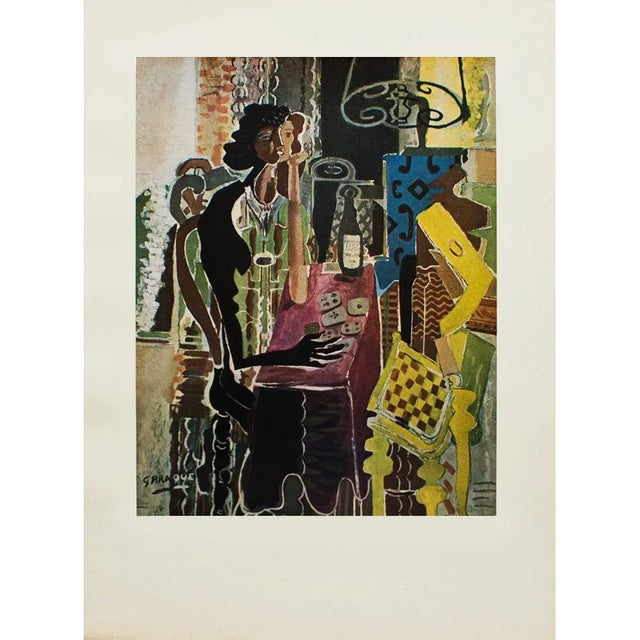Paper 1940s After Georges Braque "The Patience", First Edition Period Cubist Swiss Lithograph For Sale - Image 7 of 8