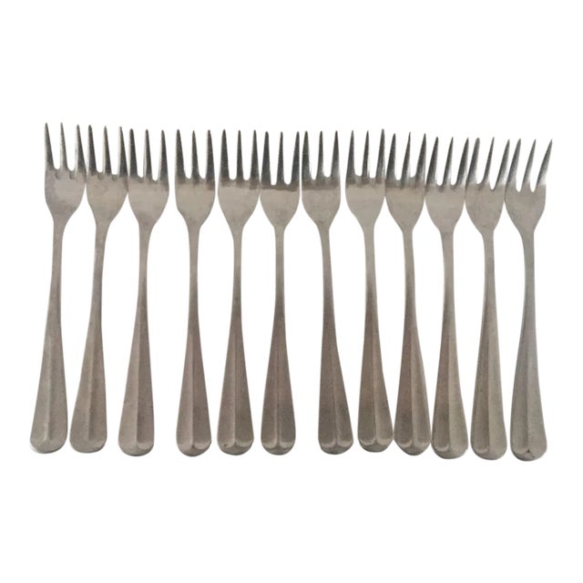 Vintage Stainless Steel Cocktail Forks - Set of 12 For Sale