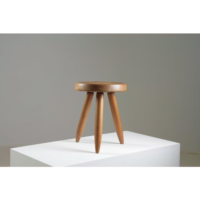 High Ash Stool Berger Model attributed to Charlotte Perriand, France, 1950s For Sale - Image 15 of 18