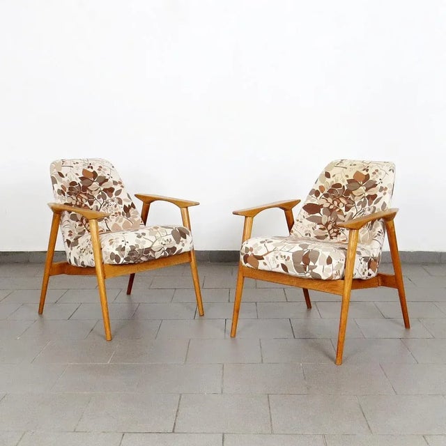 Wood Set of Mid-Century Armchairs by Miroslav Navratil, 1960s For Sale - Image 7 of 7