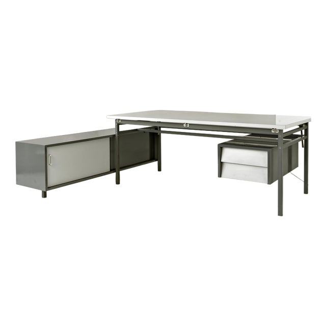 Vintage German Architects Desk, 1965 For Sale