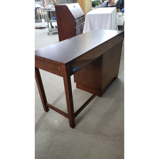 1980s Drexel Campaign Style Desk For Sale - Image 10 of 11