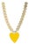 Happy Yellow Heart Beaded Necklace For Sale