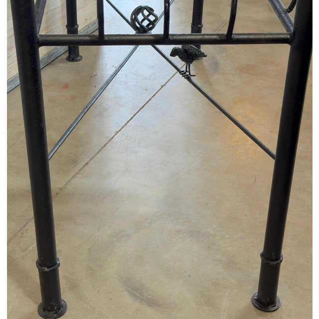 Ilana Goor Forged Iron & Beveled Glass Console Table, Israel/USA, Circa 1980s For Sale - Image 10 of 14