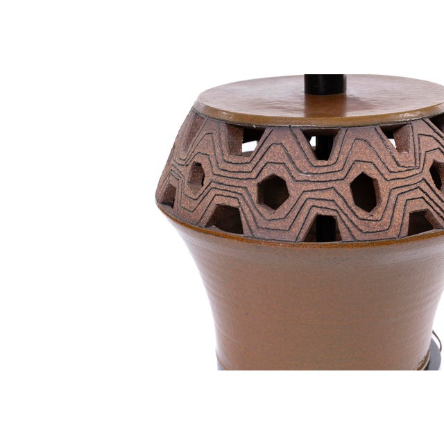 1960s 1960s Raul Coronel Large-Scale Ceramic Table Lamp For Sale - Image 5 of 6